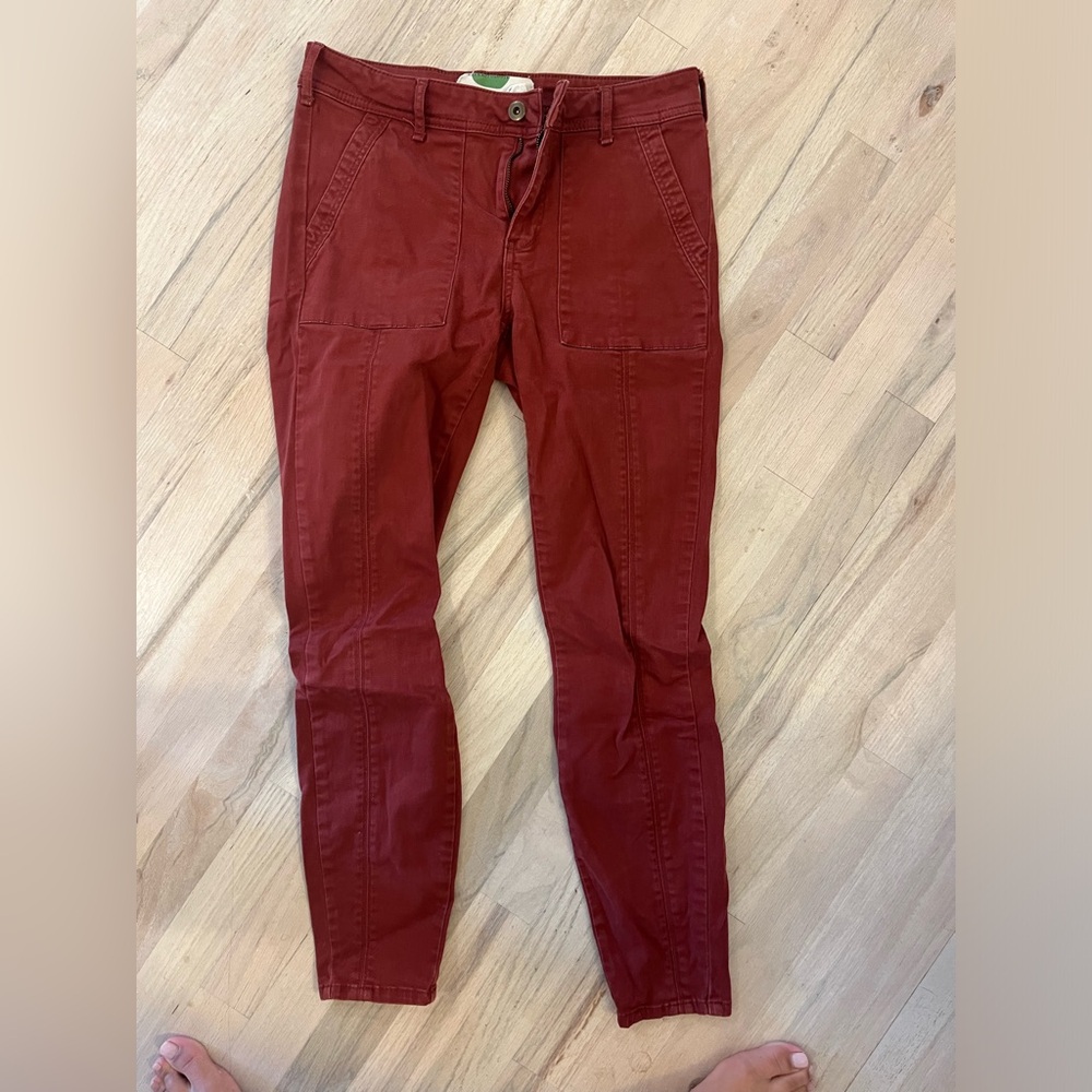 Anthropologie red pants